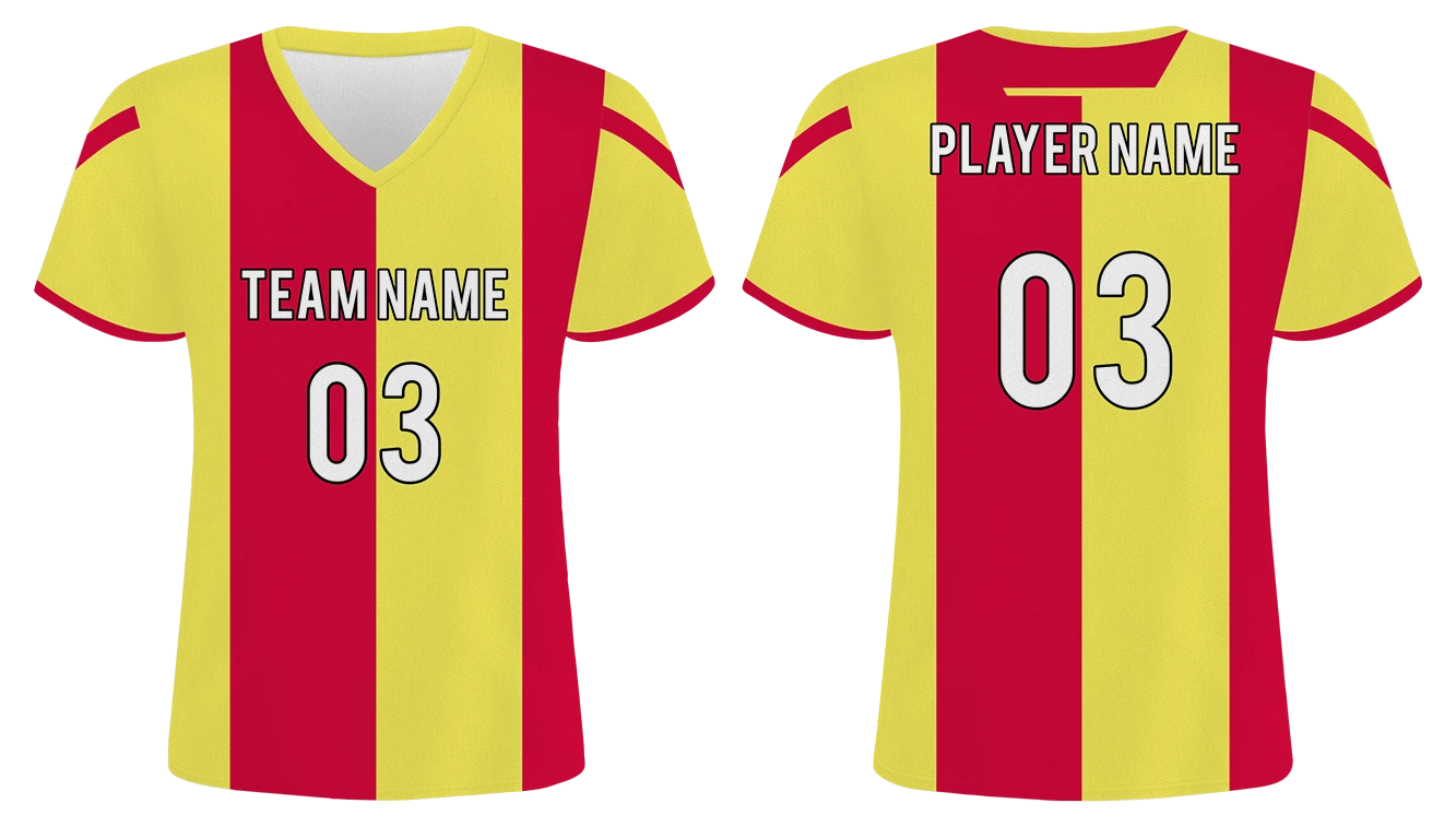 Red and Yellow Sublimated Soccer Jerseys Youth Adult